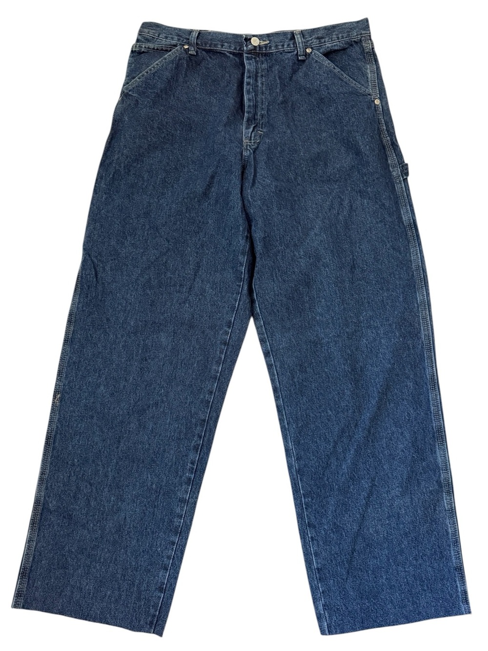NWT VTG Wrangler Carpenter Jeans Relaxed Straight 34x34 Raw Hem 31L Skater - Picture 2 of 16